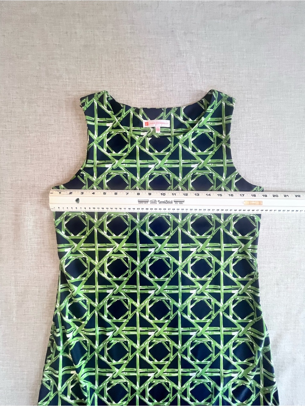 Jude Connally Bamboo Shift Dress in Navy and Green - Picture 11 of 11
